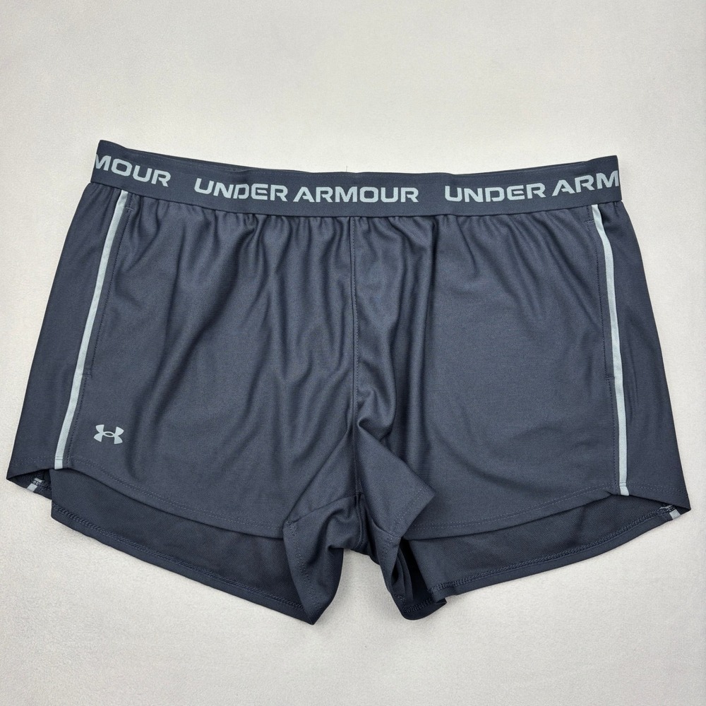 Under Armour Shorts Womens XL Gray Play Up 3.0 Elastic Waist Athletic Gym